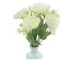 Buchet 5 bujori artificiale PAMI,F1021-1, 28cm Alb thumbnail 3