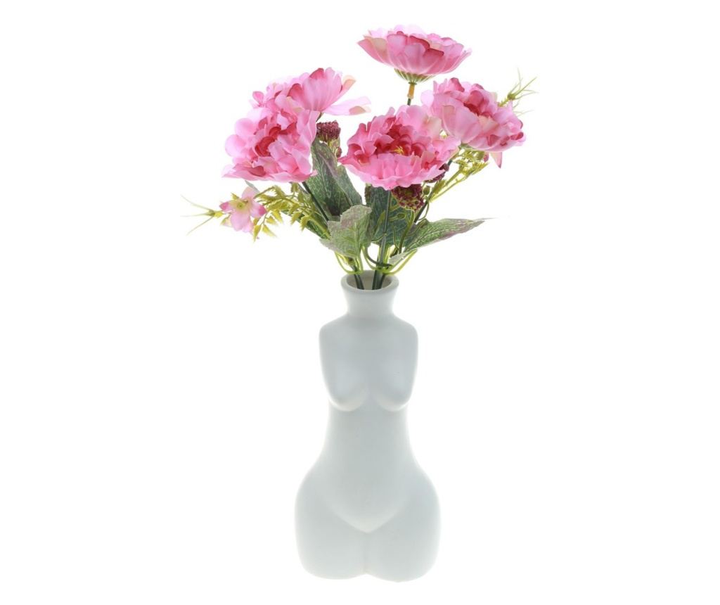 Buchet 5 bujori artificiale PAMI,F1021-1, 28cm Roz - 2
