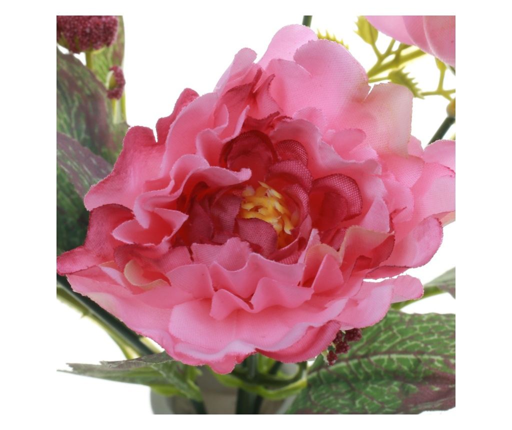 Buchet 5 bujori artificiale PAMI,F1021-1, 28cm Roz - 4