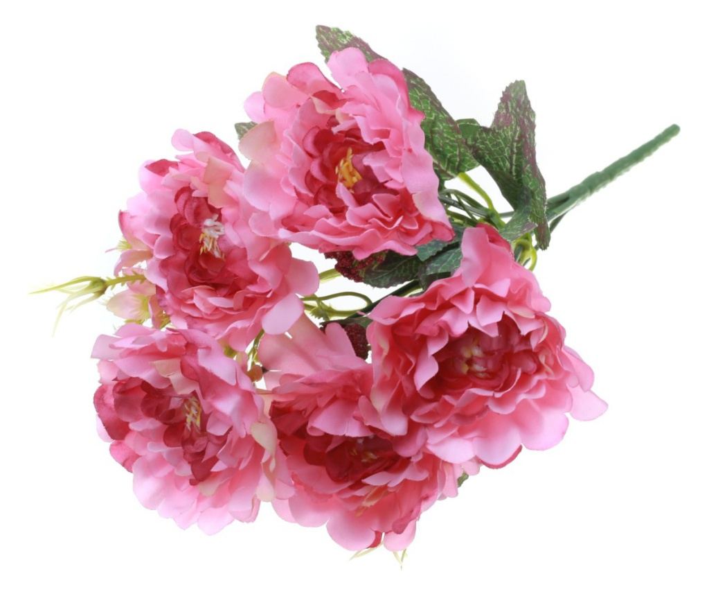 Buchet 5 bujori artificiale PAMI,F1021-1, 28cm Roz - 5