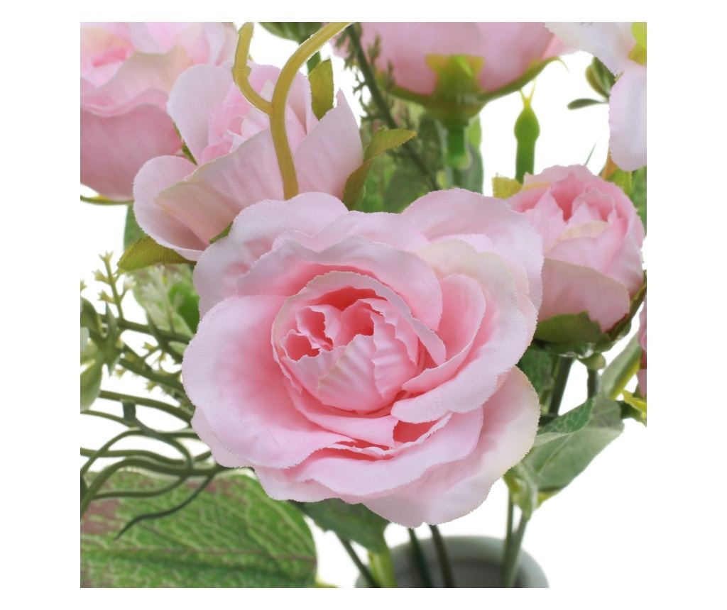 Buchet 5 trandafiri artificiale PAMI, F1021-3, 28cm Roz - 4