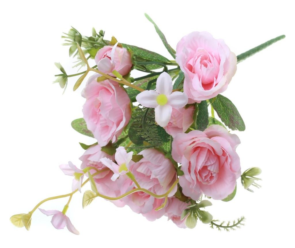 Buchet 5 trandafiri artificiale PAMI, F1021-3, 28cm Roz - 5