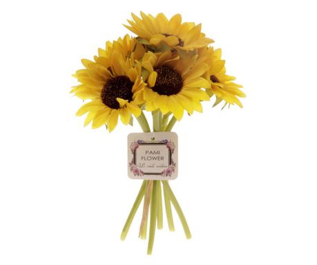 Buchet floare soarelui artificiale PAMI, F1021-99, 20cm Galben