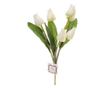 Buchet 7 lalele mediu artificiale PAMI, F1021-72, 37cm Alb thumbnail 1