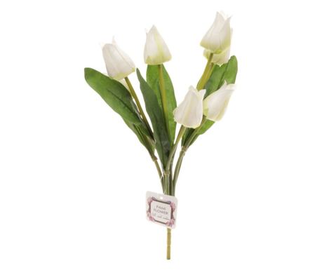 Buchet 7 lalele mediu artificiale PAMI, F1021-72, 37cm Alb