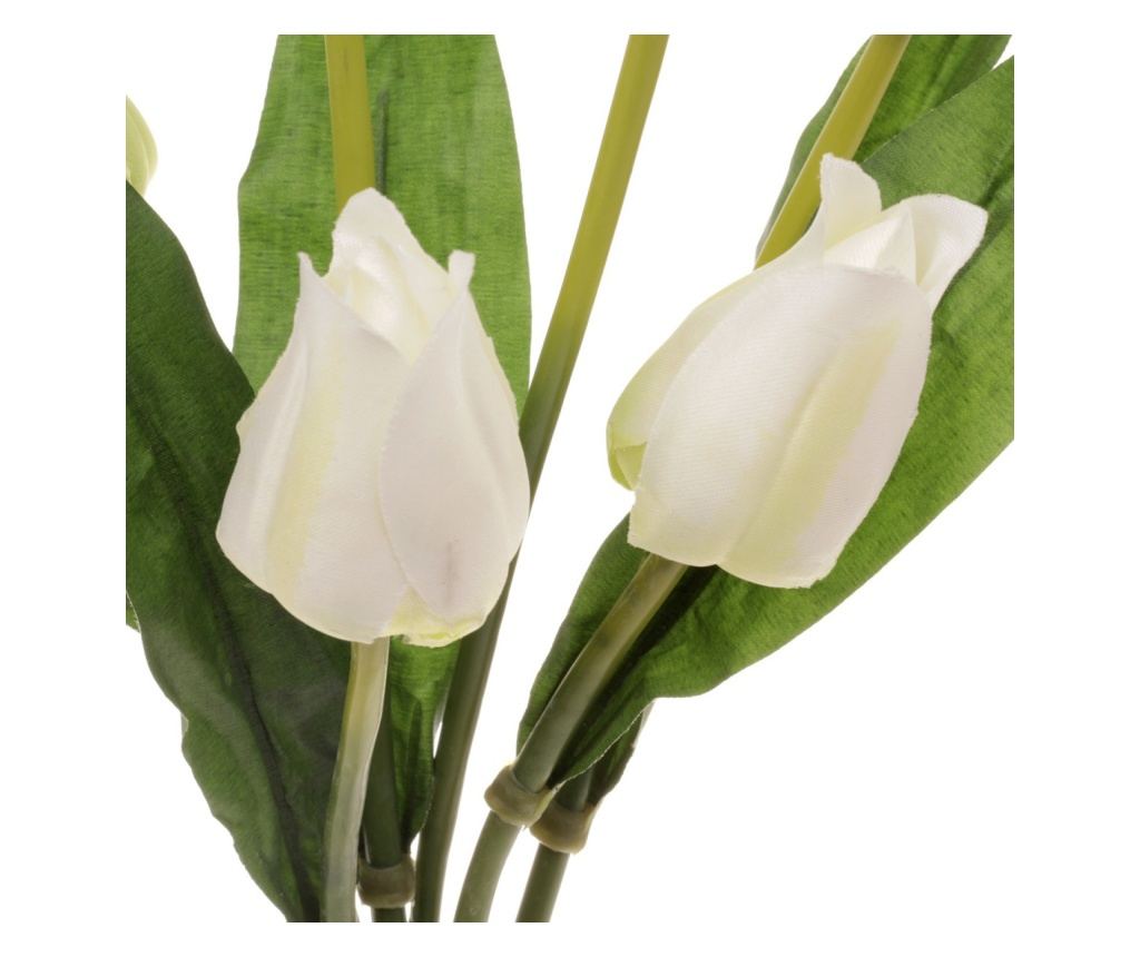 Buchet 7 lalele mediu artificiale PAMI, F1021-72, 37cm Alb - 4