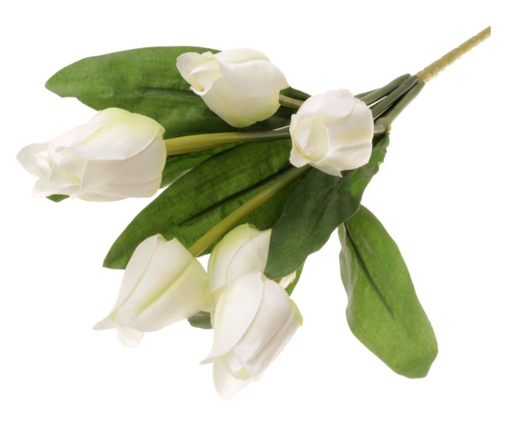 Buchet 7 lalele mediu artificiale PAMI, F1021-72, 37cm Alb - 5