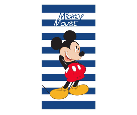 Prosop pentru copii, Alb/Albastru, Mickey Mouse, 70×140 cm, MCT-04