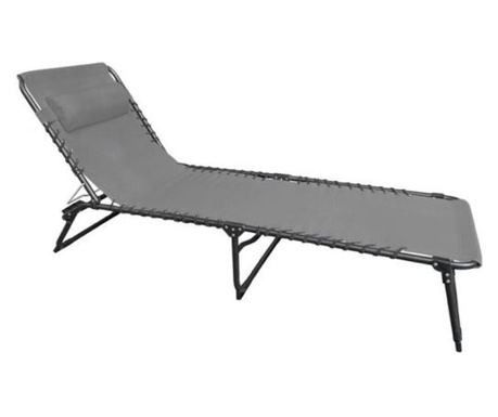 Kerti kanapé, fémes, állítható, szürke, 190x58x28 cm, Veracruz