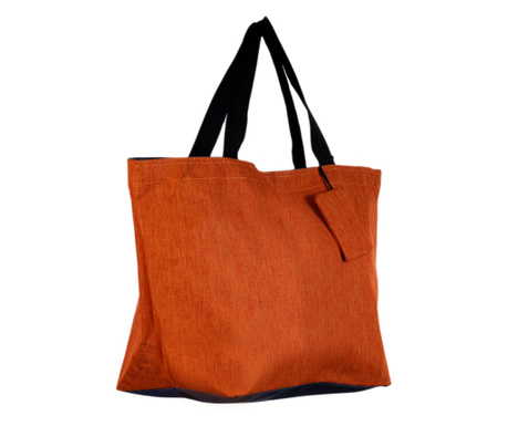 Geanta shopper multifunctionala medie din material textil panzat, portocalie