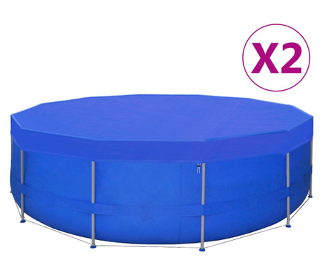 Покривала за басейни, PE, 2 бр, кръгли, 540 см, 90 г/м2