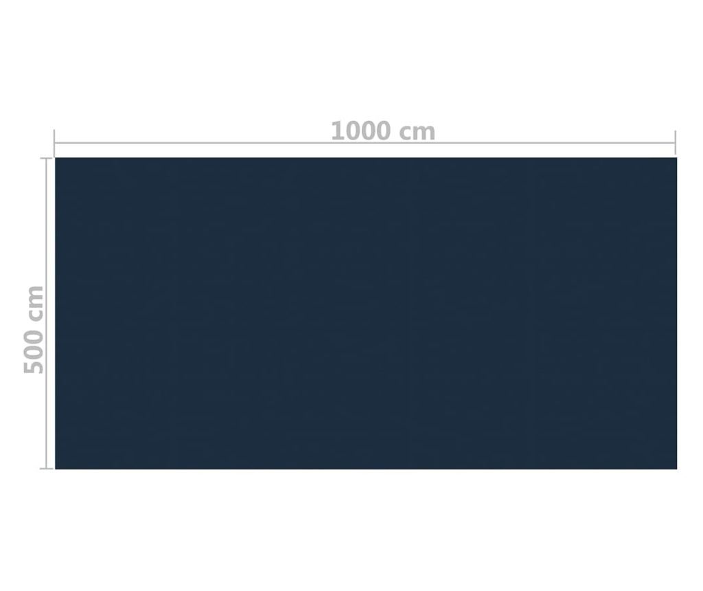 Napkollektoros medencetakaró fólia, fekete/kék, 1000x500 cm PE - 5