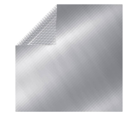 ezüstszínű négyszögletes PE medencetakaró 600 x 400 cm