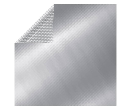 ezüst négyszögletes polietilén medencetakaró 1000 x 600 cm
