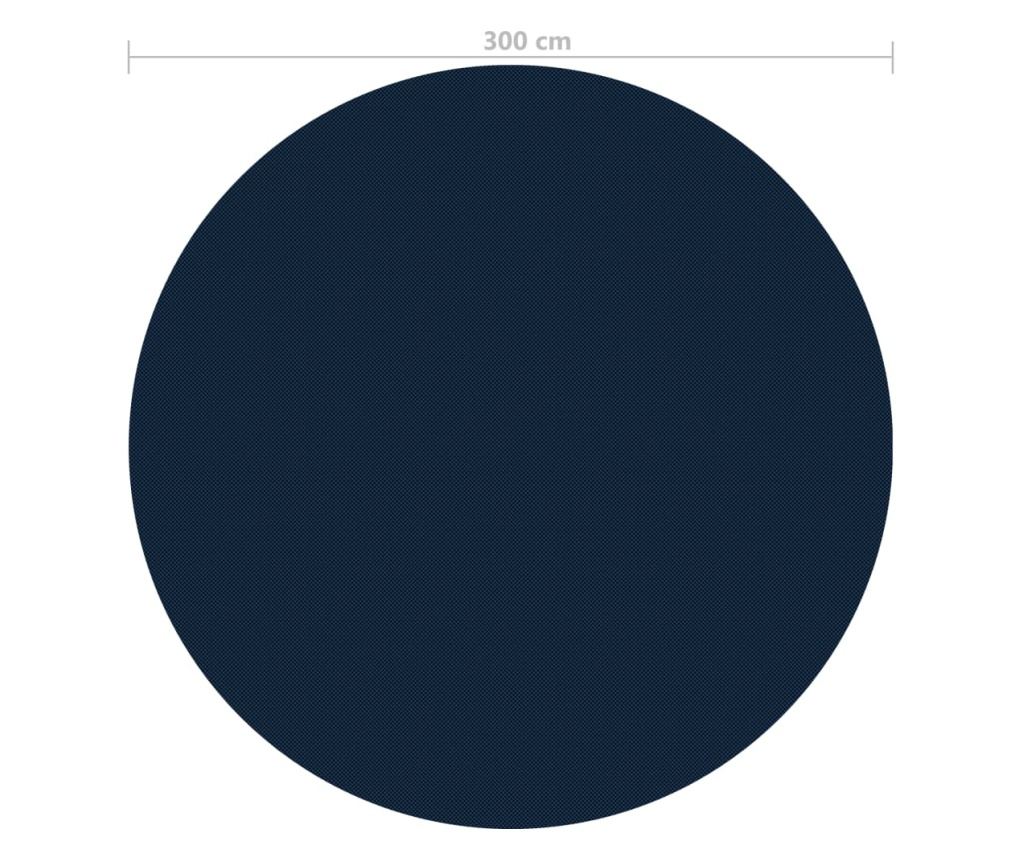 Napkollektoros medencetakaró fólia, 300 cm, PE, fekete/kék - 5