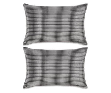 Комплект възглавници, 2 бр, велур, 40x60 см, сив