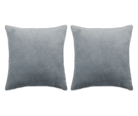 Комплект възглавници, 2 бр, велур, 60x60 см, сиви