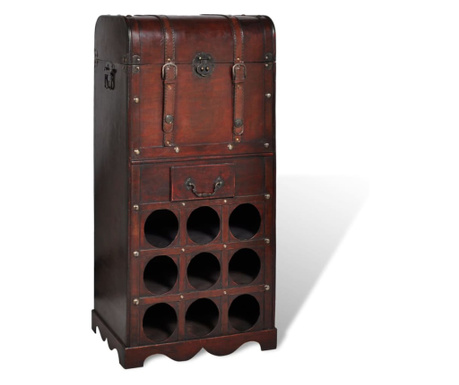 Дървен шкаф за вино със стойка за 9 бутилки
