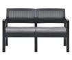Vrtna klupa s 2 sjedala s jastucima, antracit, 120 cm, plastika thumbnail 2