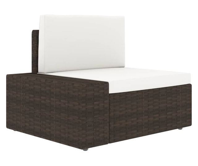 Градински комплект мебели, 9 части, кафяв, полиратан