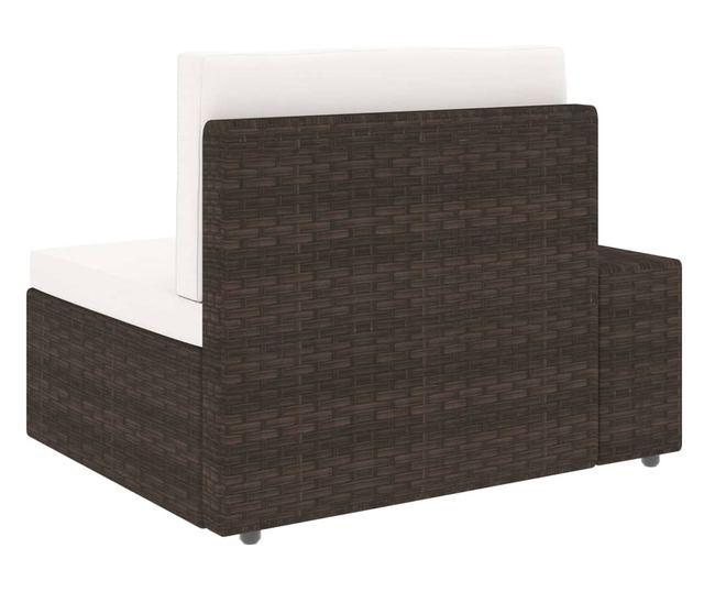 Градински комплект мебели, 9 части, кафяв, полиратан