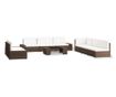 Градински комплект мебели, 9 части, кафяв, полиратан