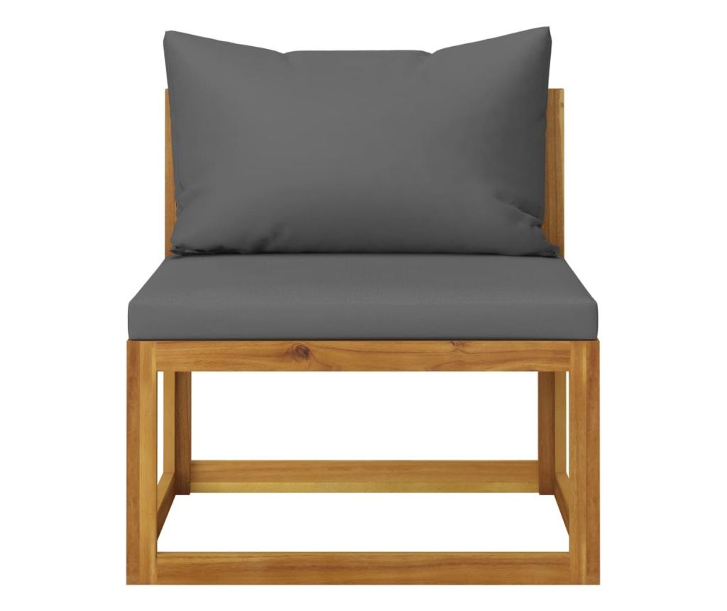 Градински комплект с възглавници, 6 части, акация масив - 5