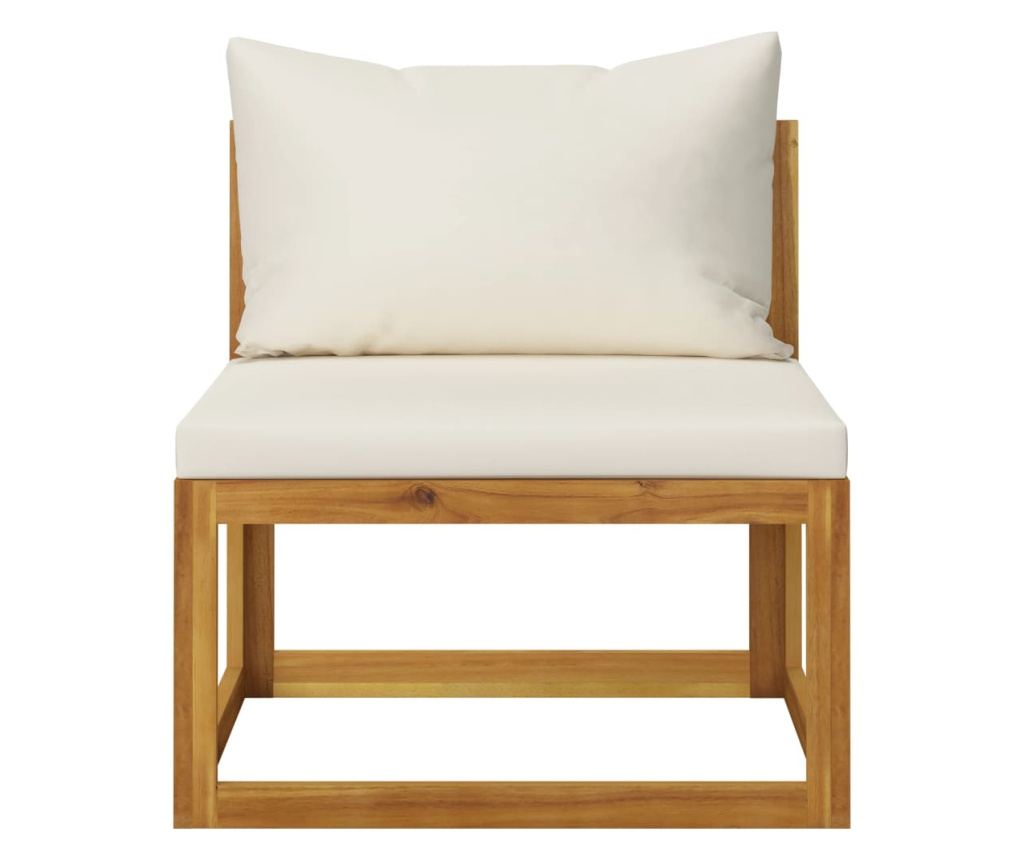 Градински комплект с кремави възглавници, 4 части, акация масив - 18