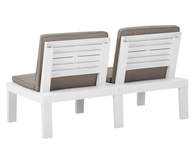 Vrtna klupa s jastucima plastična bijela