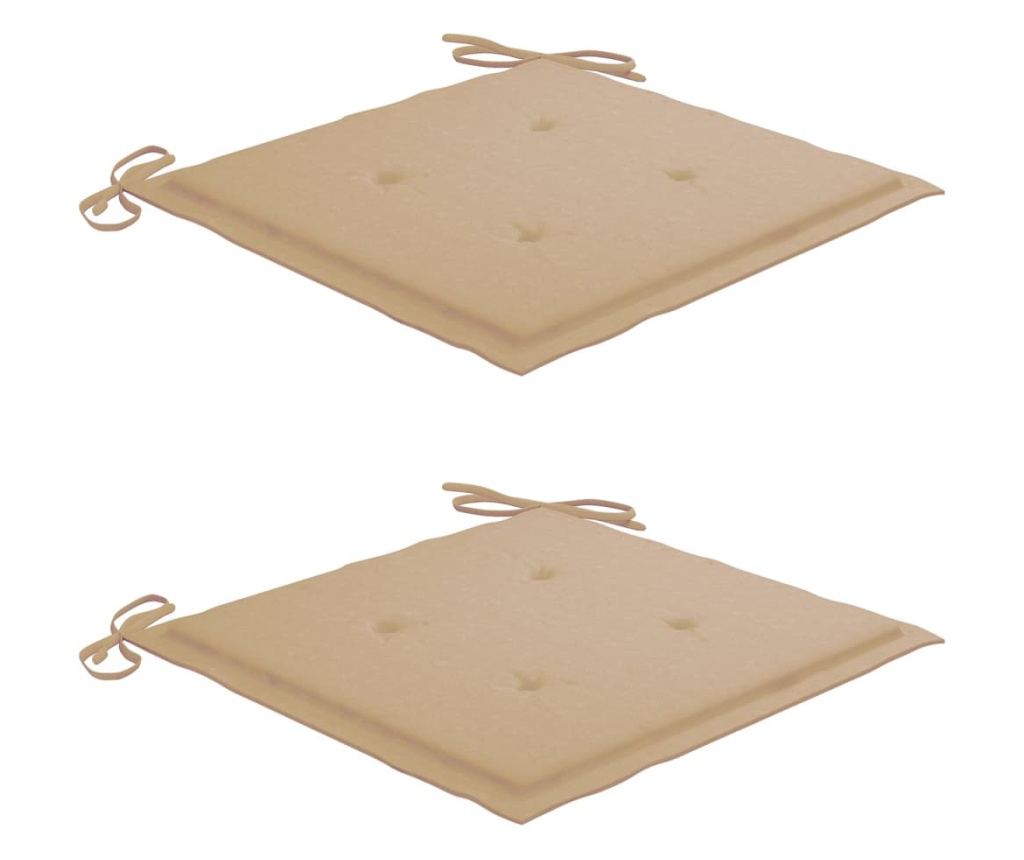 Градински столове с масичка за чай и възглавници, масивно акациево дърво - 6