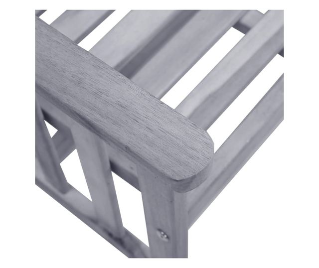 Градински столове с масичка за чай и възглавници, масивна акациева дървесина