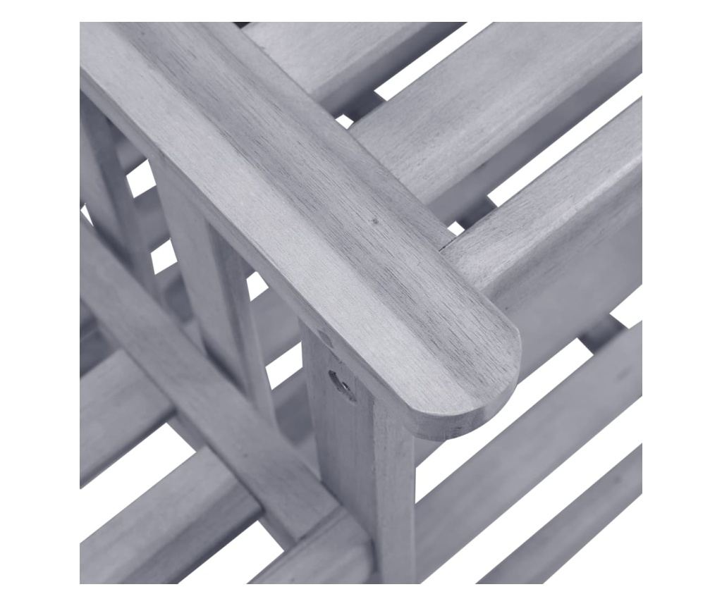 Градински столове с масичка за чай и възглавници, масивна акациева дървесина - 7