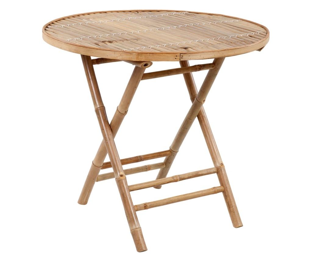 Сгъваем комплект градински мебели с възглавници, 5 части, бамбук - 7