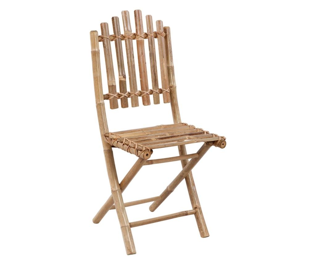 Сгъваем комплект градински мебели с възглавници, 5 части, бамбук - 6