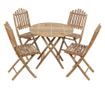 Сгъваем комплект градински мебели с възглавници, 5 части, бамбук thumbnail 2
