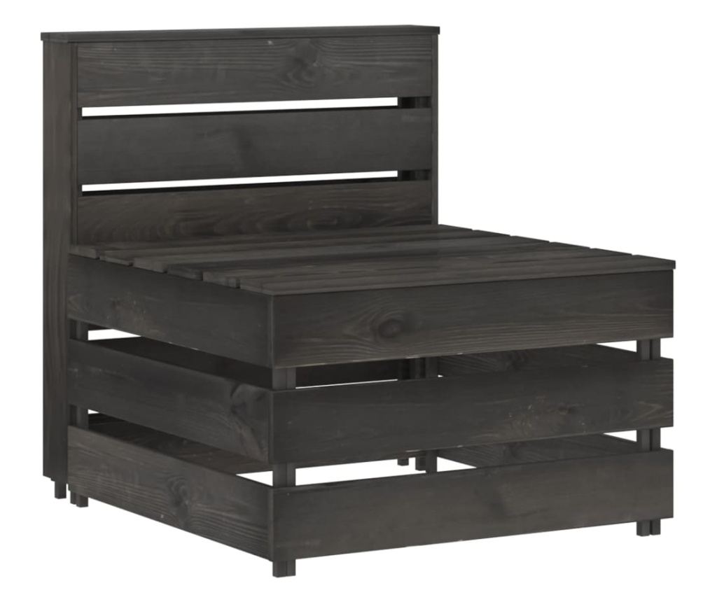 Set vrtnega pohištva, 7 kosov, siva, obdelan bor - 8