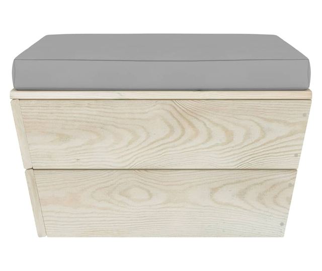 Tabureti za vrt od paleta s jastučićem, drvo smreke tretirano