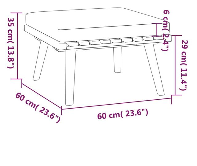 Vrtni set namještaja s jastucima, 6 dijelova, masivno drvo akacije