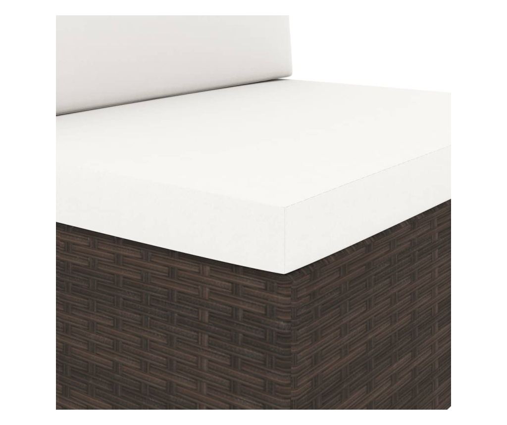 Градински комплект мебели, 10 части, кафяв, полиратан - 12