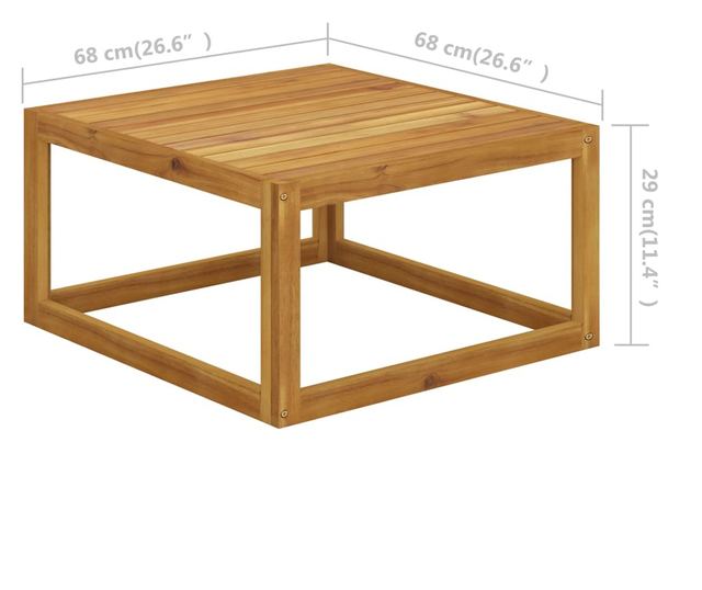 Tabure za noge, s tamnosivim jastukom, masivno drvo akacije
