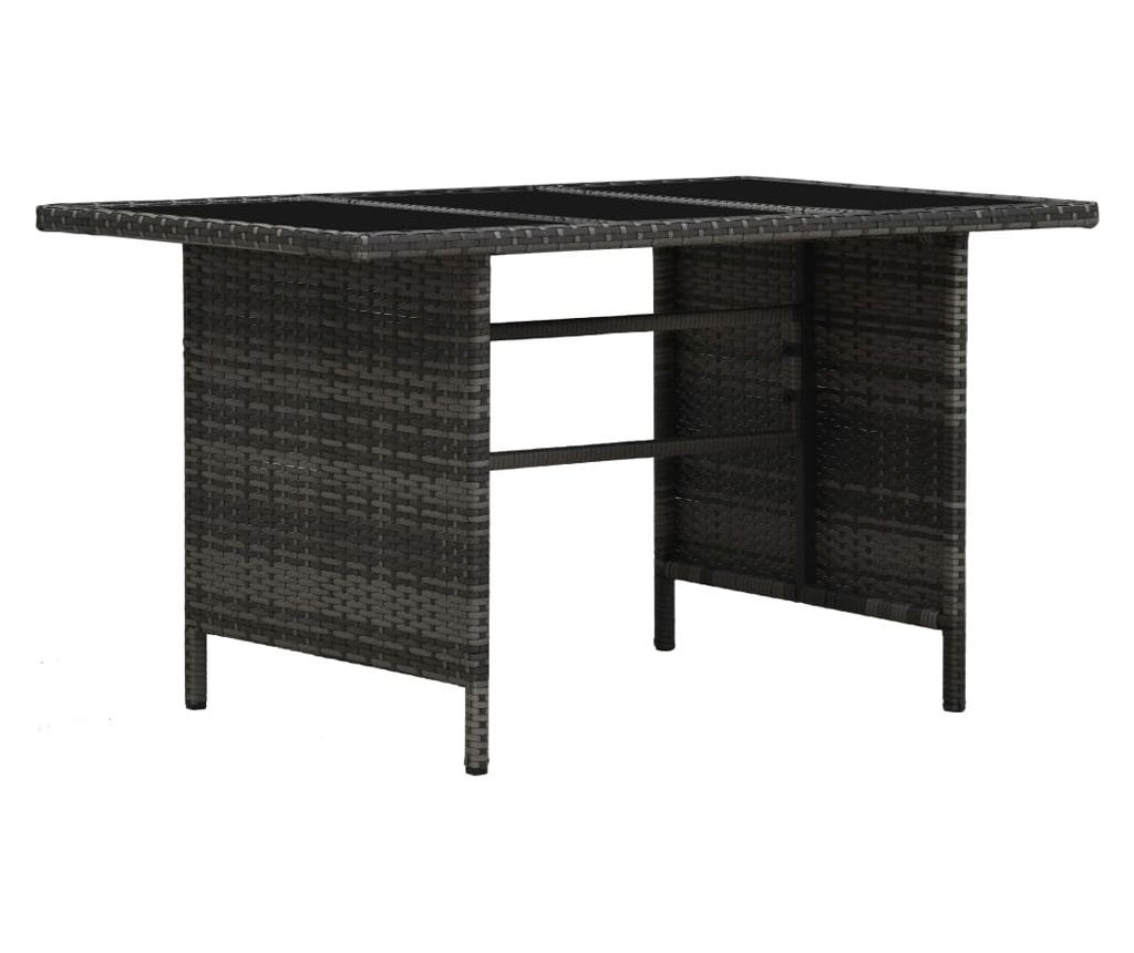 Set mobilier de grădină cu perne, 4 piese, gri, poliratan - 4