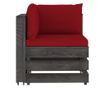 Set mobilier de grădină cu perne, 7 piese, gri, lemn tratat