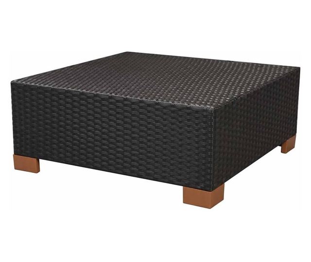 Vrtni namještaj s jastucima, 7 dijelova, crna, poliratan