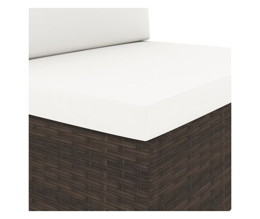 Градински комплект мебели, 7 части, кафяв, полиратан - 11