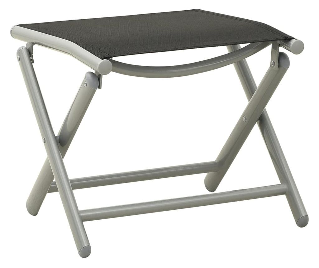 Set vrtnega pohištva, 3 kosi, srebrna tekstilena in aluminij - 8