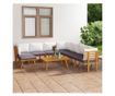 Градински лаундж комплект с възглавници, 9 части, акация масив thumbnail 2