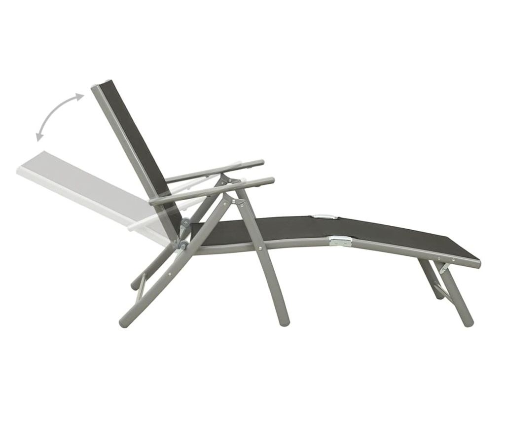 Set vrtnega pohištva, 3 kosi, srebrna tekstilena in aluminij - 5