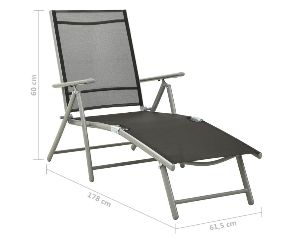 Set vrtnega pohištva, 3 kosi, srebrna tekstilena in aluminij - 12
