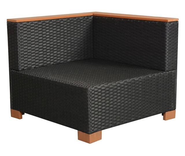 Vrtni namještaj s jastucima, 7 dijelova, crna, poliratan