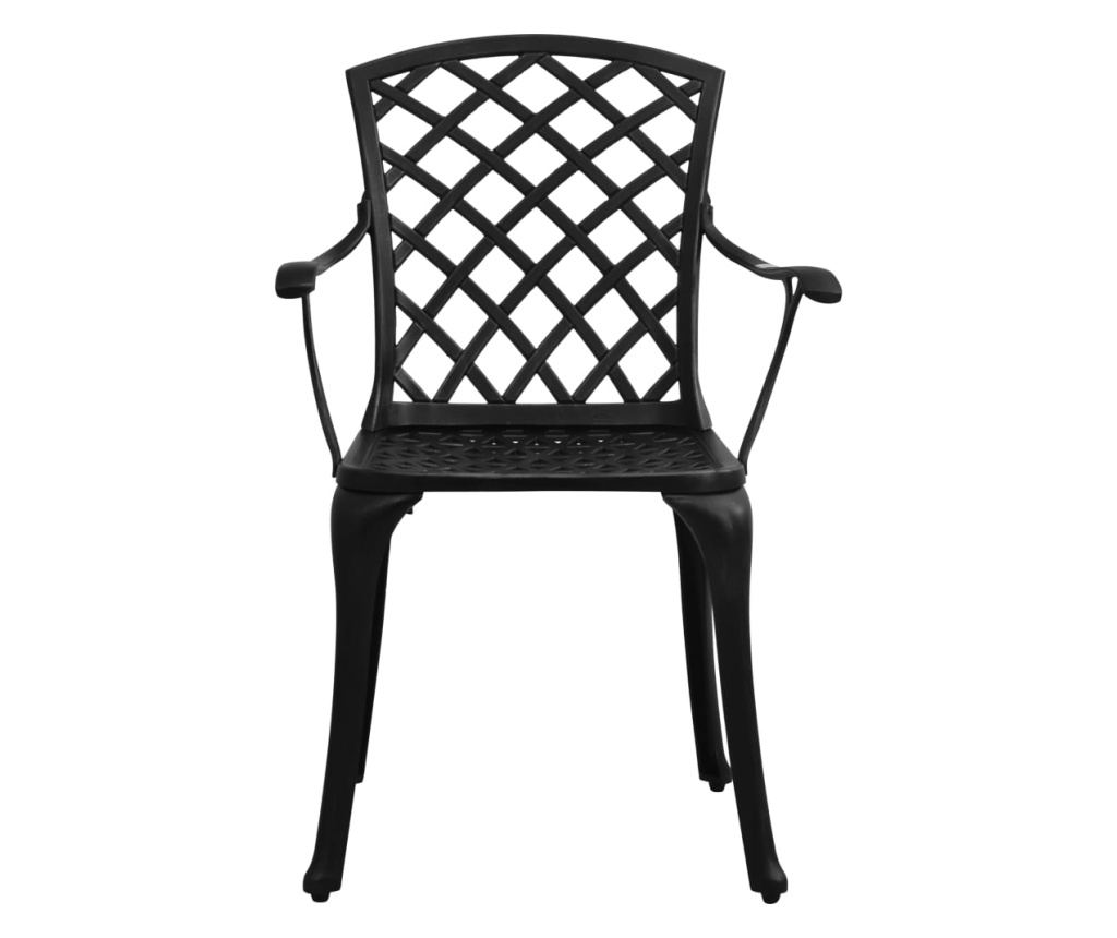 Set bistro pohištva, 3 kosi, črna, lit aluminij - 3